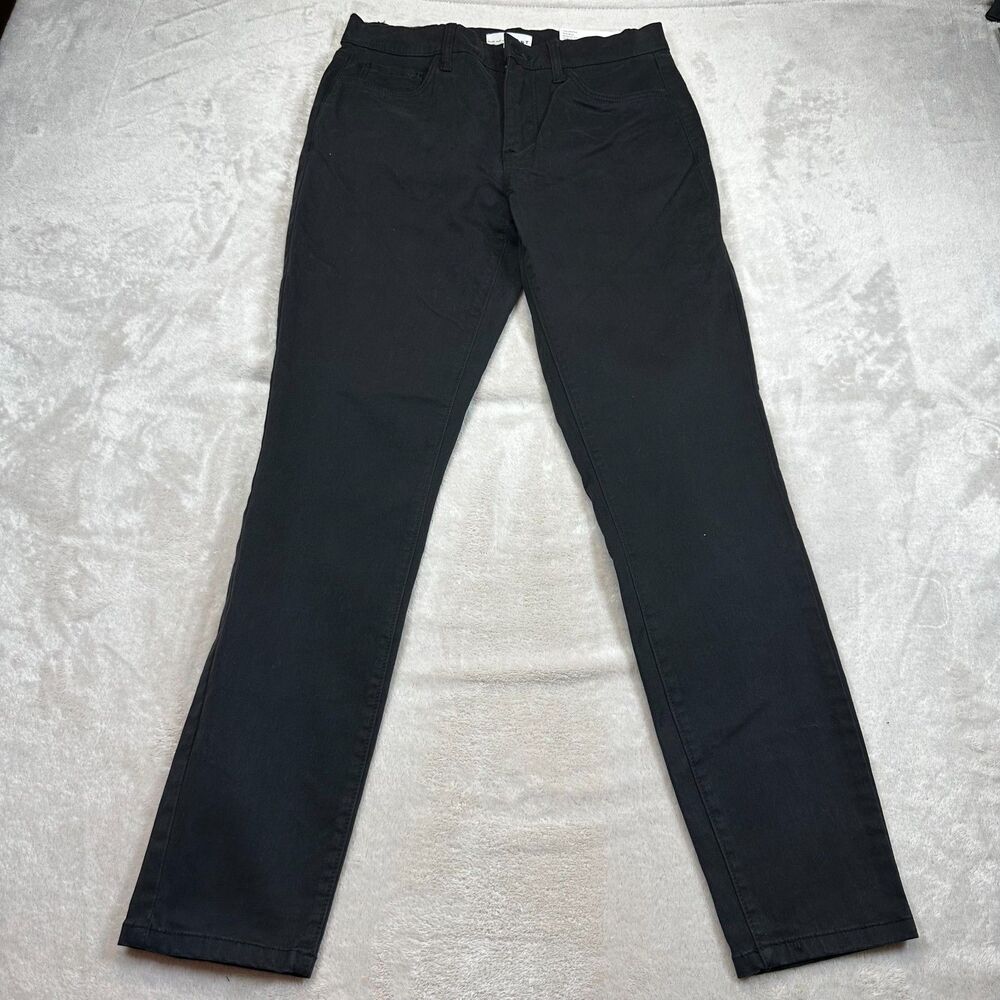 NWT LOFT The Skinny Jeans Womens 27/4 Black Mid Rise Stretch Denim